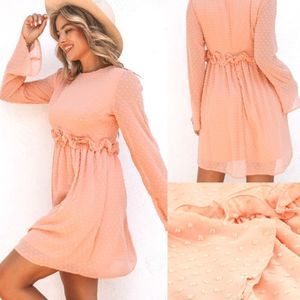 Elegant Peach Mini Dress